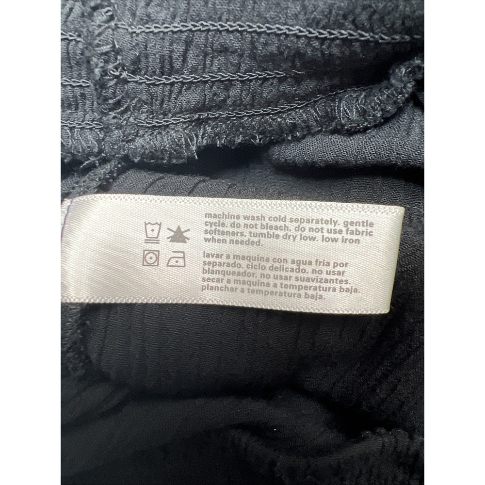 Three Dots Women's Black Pull On Crinkle Pants High‎ Waist Beach Minimalist - Picture 6 of 7